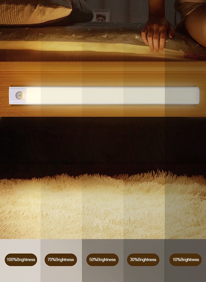 ضوء استشعار - ضوء LED - ضوء لاسلكي أسفل الخزانة - أبيض، دافئ، ضوء طبيعي - مستشعر جسم الإنسان - تركيب مغناطيسي - ضوء ليلي قابل لإعادة الشحن للمطبخ، والسلالم، وغرفة النوم، والدرج (30 سم) - Image 5