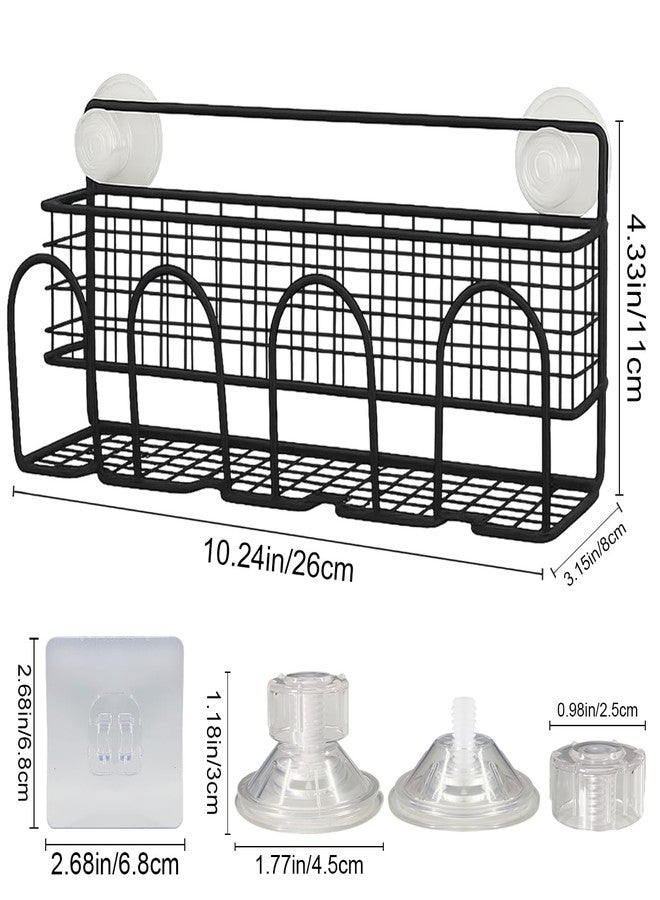 Frayot Sponge Holder for Kitchen Sink, Sink Organizer with 2 Installation Methods, Mesh Design for Sponge, Dish Brush, Scrubber, and Sink Stopper (Black-Large) - Image 2