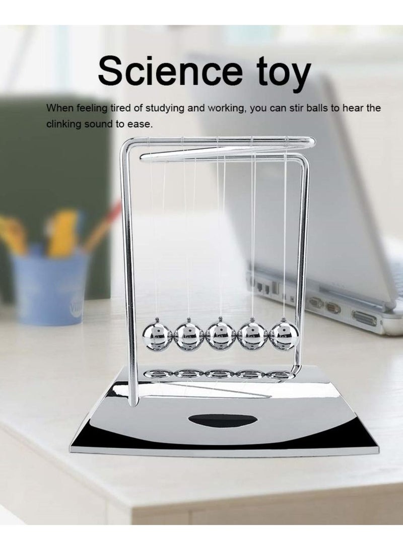 SYOSI Unique Z-Shape Newtons Cradle Balance Balls Frame Newton Balance Cradle, Physics Learning Steel Balls Pendulum Educational Ornaments Desk Toy Permanent Movement, Stress Relief Fidget Accessories  - Image 3