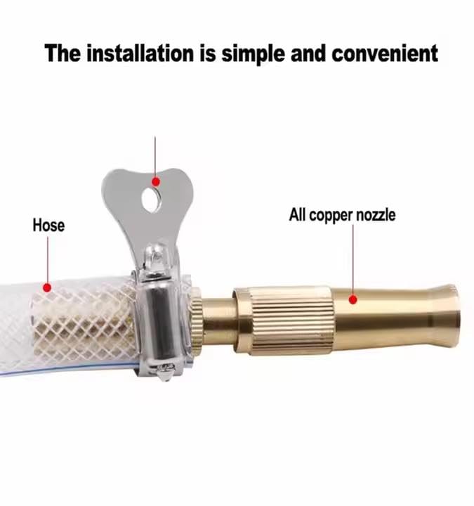 Mashki Water Spray Nozzle for Car Wash Bike Washing for 1/2" Hose Pipe High Pressure Water Gun Nozzle Adjustable Car Washer Gun Brass Jet Water Spray Nozzle for Garden & Window - Image 2