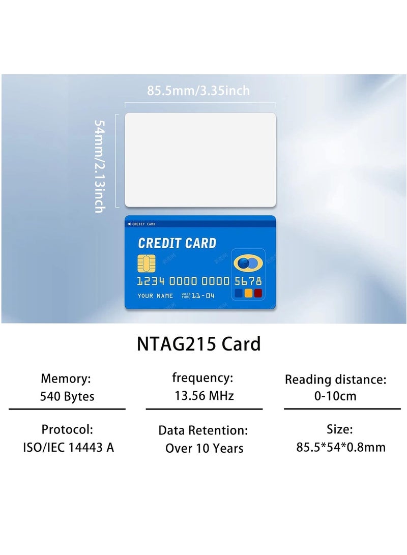 إسكدنيا بطاقات NFC NTAG215 بطاقات أعمال NFC قابلة لإعادة الكتابة، بطاقة الألعاب الذكية NFC 215، علامات رقاقة NFC، بطاقة الألعاب الذكية، ذاكرة 504 بايت، تتوافق مع الهواتف والأجهزة المزودة بتقنية NFC، تردد 13 - Image 2