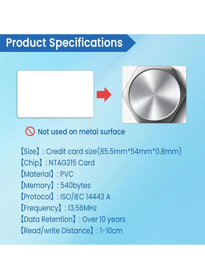 إسكدنيا بطاقات NFC NTAG215 بطاقات أعمال NFC قابلة لإعادة الكتابة، بطاقة الألعاب الذكية NFC 215، علامات رقاقة NFC، بطاقة الألعاب الذكية، ذاكرة 504 بايت، تتوافق مع الهواتف والأجهزة المزودة بتقنية NFC، تردد 13 - Image 5