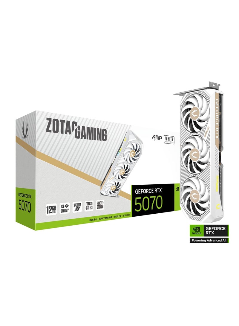 زوتاك بطاقة الرسوميات GAMING GeForce RTX 5070 AMP الإصدار الأبيض, ZT-B50700FQ-10P - Image 1