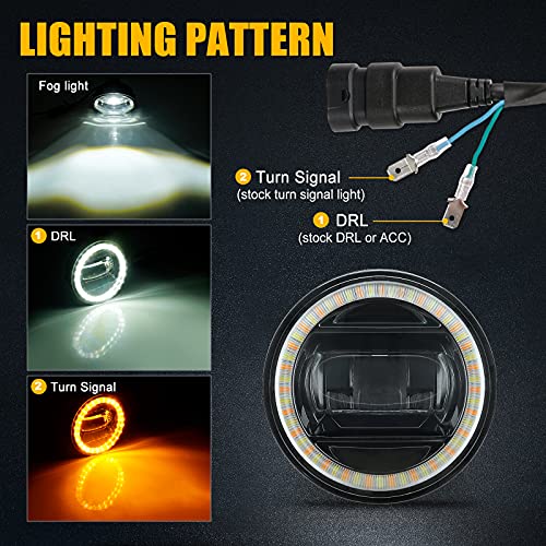SUPAREE LED Fog Lights with Halo Ring White DRL/Yellow Turn Signal Fit for Tacoma 2005-2011/Tundra 2007-2013/Solara 2004-2006/Sequoia 2008-2015 Ideal for All-Weather Conditions,2 Pack - Image 2