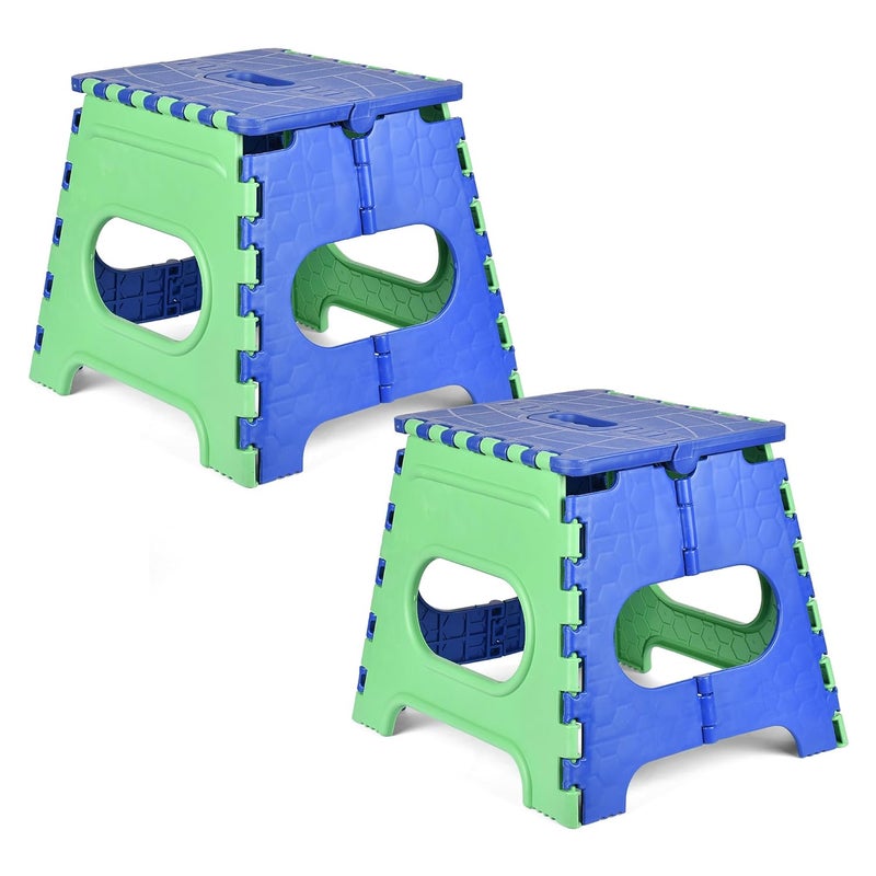 Homestic Homestic Pack of 2 Stool Foldable Stool Collapsible Camping Chair Stool for OutdoorFishingHikingGardeningTravel Portable Stool Multipurpose Sitting Stool Small Green Blue  - Image 1