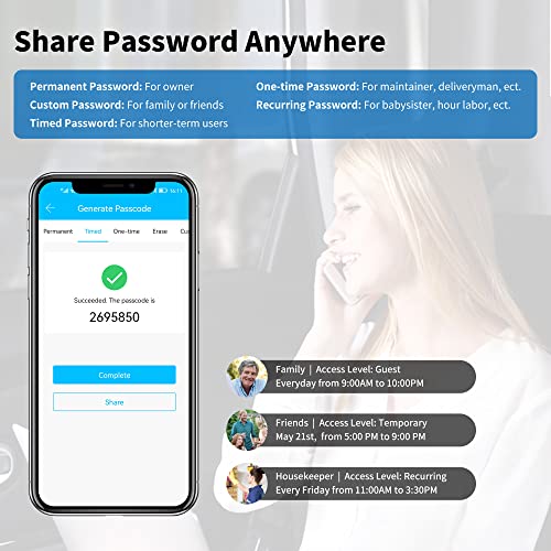 CATCHFACE [Upgrade] Smart Lock,CATCHFACE Fingerprint Door Lock TTLock Smart Door Knob Smart Door Handle Digital Door Lock Fingerprint/Code/Card/Key-Ideal for Front Door Hotel Office Office - Image 4
