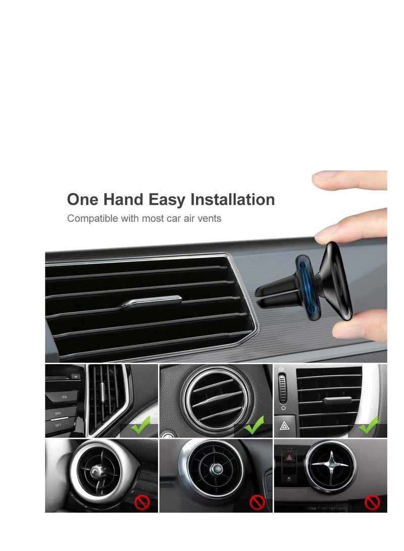 SYOSI Magnetic Phone Car Mount Holder 1 Pack - Car Air Vent Magnet Cell Phone Holder for Car Strong N52 Magnetic Car Phone Mount with 4 Pcs Metal Plate Compatible for iPhone 12 Pro 11 Samsung Google LG - Image 4