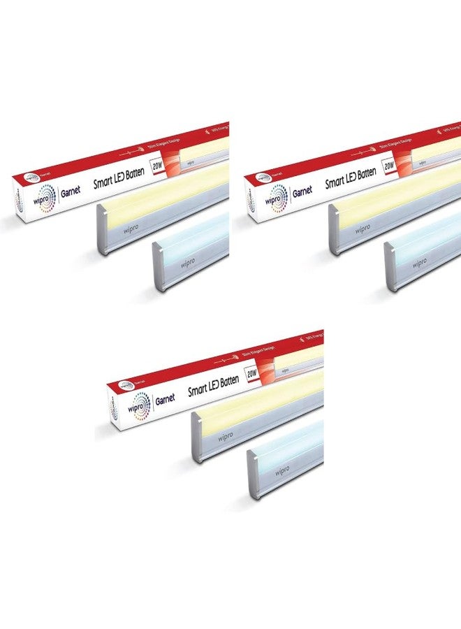wipro Next Smart Wi-Fi 20W CCT LED Batten | White Tunable | Dimmable | Scheduling | Scene Creation | Smart Grouping of Lights | Control from Anywhere |Amazon Alexa & Google Asst Compatible |Pack of 3 - Image 1