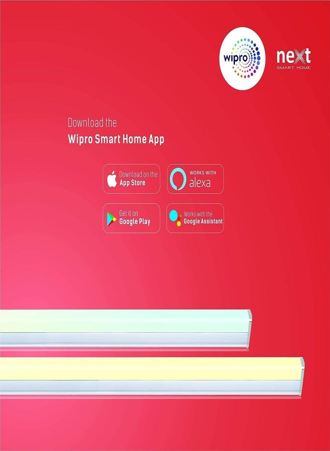 wipro Next Smart Wi-Fi 20W CCT LED Batten | White Tunable | Dimmable | Scheduling | Scene Creation | Smart Grouping of Lights | Control from Anywhere |Amazon Alexa & Google Asst Compatible |Pack of 3 - Image 4