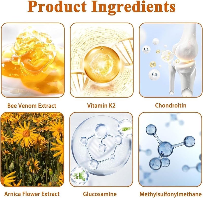 Bee Venom Advanced Joint and Bone Cream, 2PCS Relief for Neck, Waist, Back, Hands, Feet, and Legs, Natural Bee Venom Joint Cream, Soothing Joints and Bones(Shelf life: 3 years) - Image 3