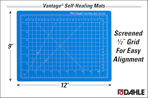 Dahle Vantage 10690 Premium Self-Healing Cutting Mat, 9"x12", 1/2" Grid, 5 Layers for Max Healing, Perfect for Crafts & Sewing, Blue - Image 2
