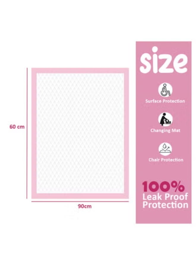 Cute 'n' Cuddle Baby Disposable Changing Mats – Waterproof & Ultra Absorbent Diaper Changing Pads (60x90 cm, Pack of 60) Leakproof Travel Changing Mat Liners for Newborn & Toddlers - Image 2