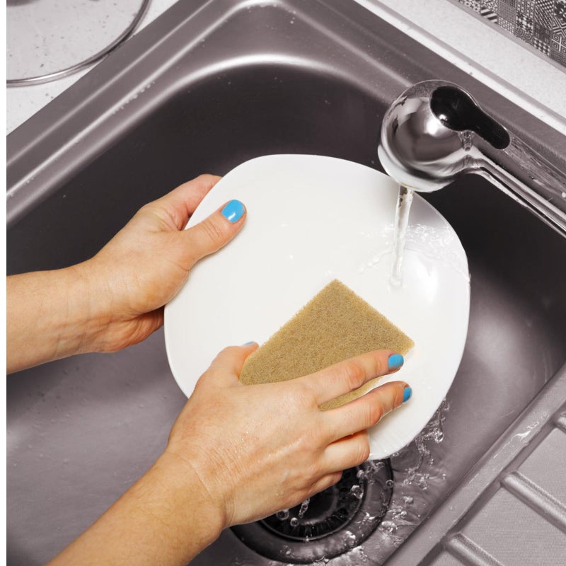 Biodegradable Kitchen Sponge 12 Pack Natural Cellulose Fiber Scrub Sponges White Super Absorbent - Image 5