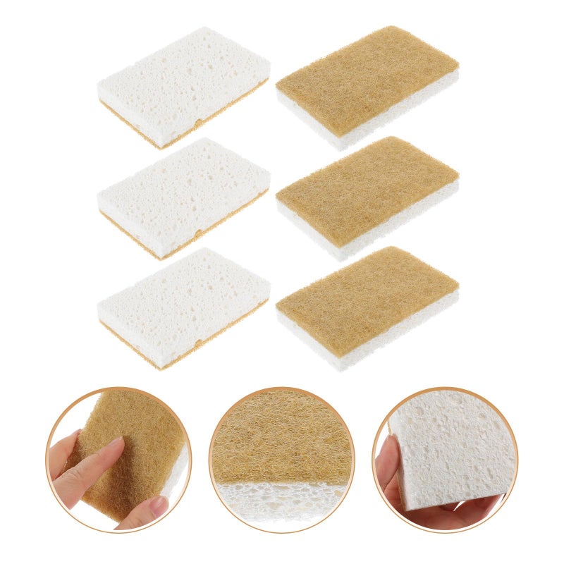 Biodegradable Kitchen Sponge 12 Pack Natural Cellulose Fiber Scrub Sponges White Super Absorbent - Image 4