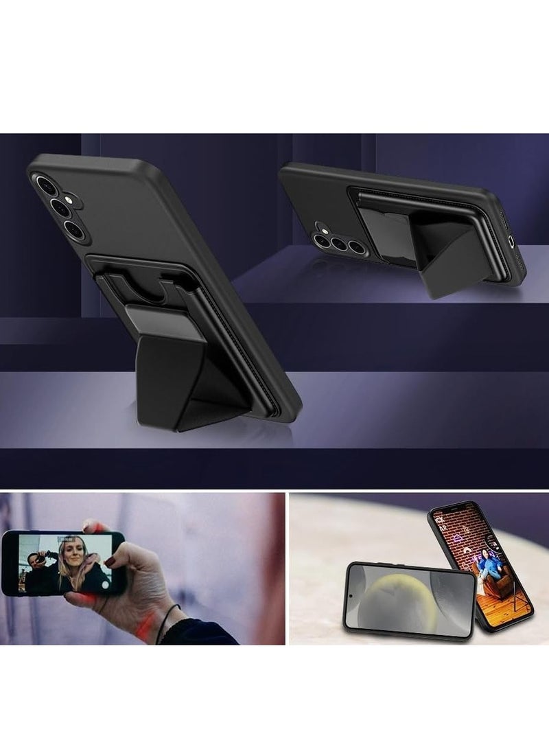 BORTONY Samsung Galaxy S25 Case Cover Magnetic Card Holder Kickstand Case Compatible with Magnetic Car Mount Shockproof Slim Wallet Soft Stand Cover Samsung Galaxy S25 - Image 4