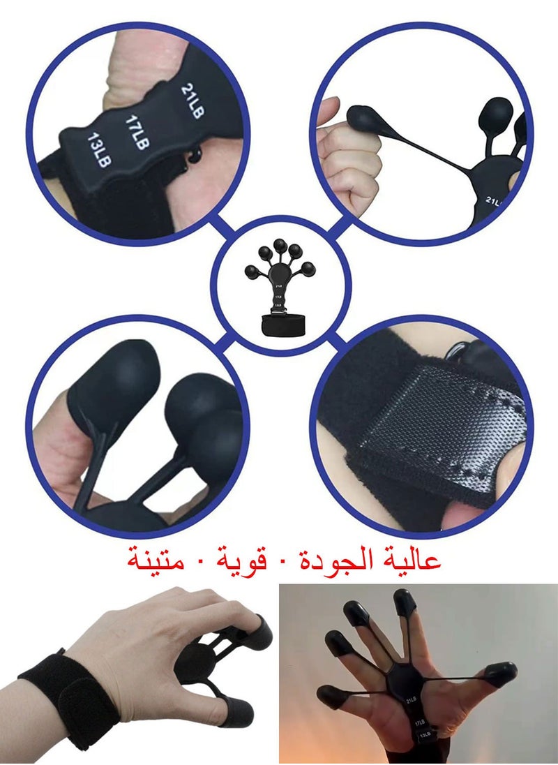 Syarme Finger Strengthener, Adjustable Finger Exerciser and Finger Stretcher 2pc, Grip Strength Trainer for Hand Therapy, Hand Extension Exerciser, Rock Climbing, Relieve Joint Pain, with Spray Bottle  - Image 5
