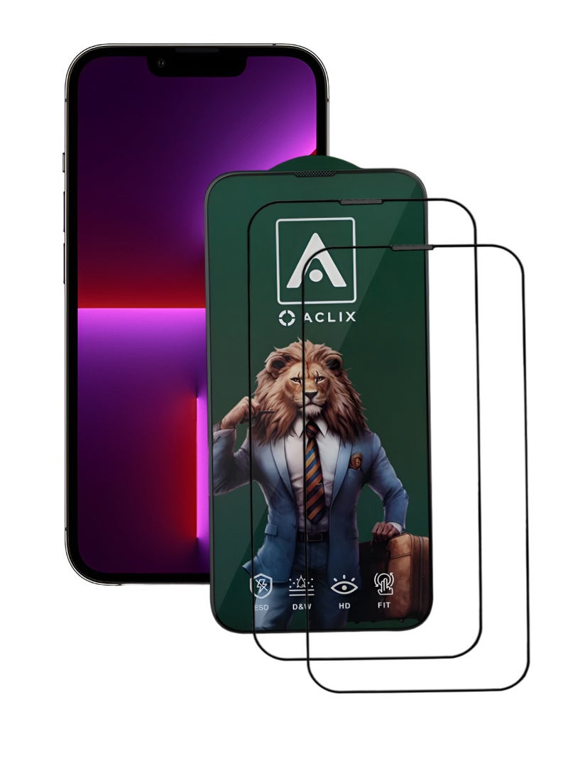 ACLIX 2 Pieces Antistatic ESD Dustproof Premium Quality High Definition Tempered Glass Screen Protector Designed For  iPhone 13 Pro Max - Image 1