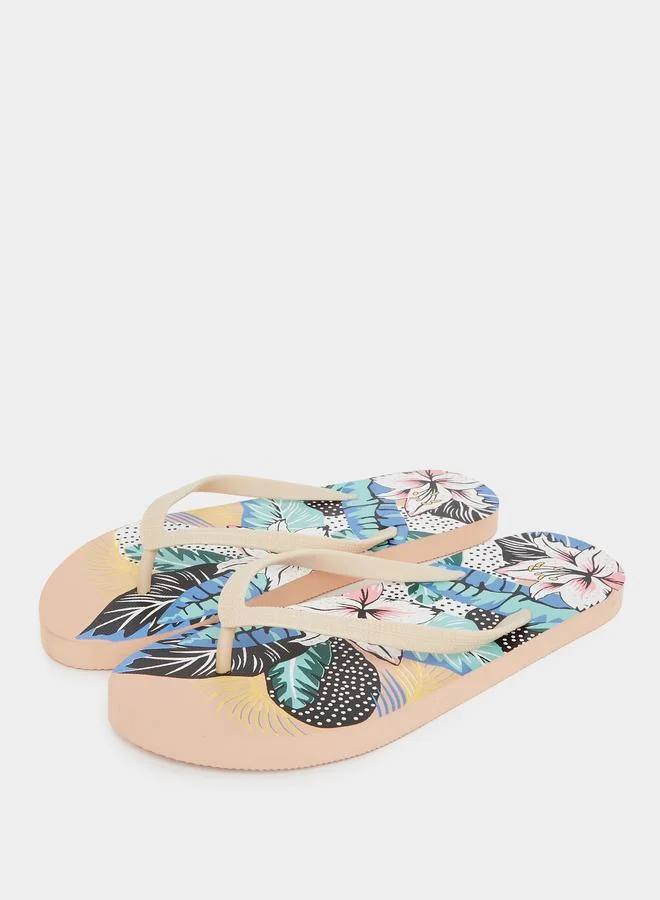 Styli Styli Floral Print Flip Flops