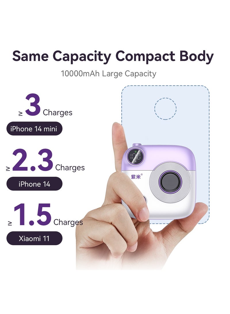 zime zime E49A Magnetic Power Bank, 10,000mAh Foldable Magnetic Wireless Portable Charger, 20W USB-C Power Compatible with iPhone 16/15/14/13/12 Series - Image 5