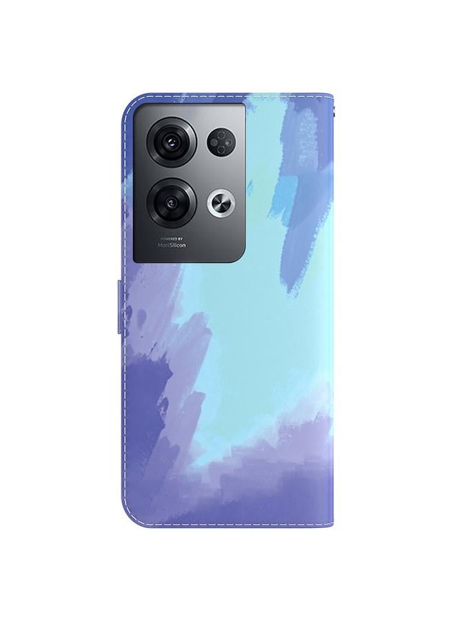 اس-توب جراب هاتف OPPO Reno8 Pro بنمط ألوان مائية من الجلد القابل للطي - Image 3