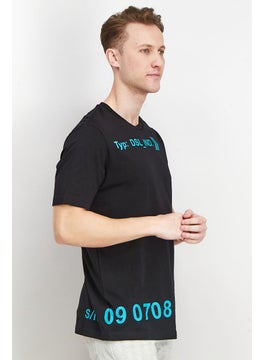 DIESEL Men Crew Neck Short Sleeve Graphic Print T shirt, Black  - Image 4