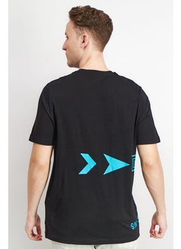 DIESEL Men Crew Neck Short Sleeve Graphic Print T shirt, Black  - Image 3