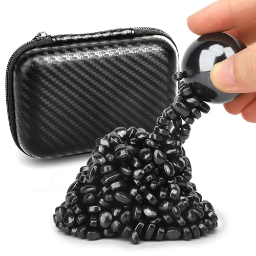LNCOJOLM Fidget Toy Magnet Stone Smile Ferrite Putty with 2 Magnets Smooth Magnetic Ferrite Magnet Rock Ball Fidget Toy Science Kit Office Desk Toy Decoration Gift for Adults - Image 1