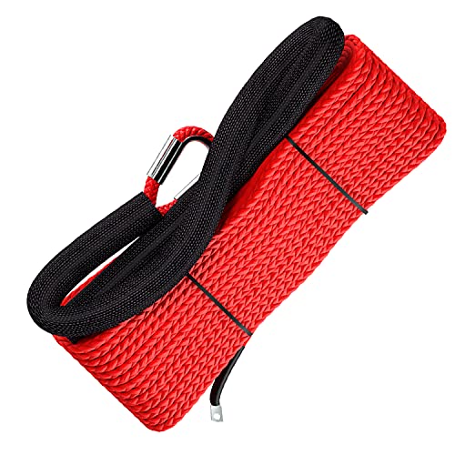 MiolleGear Synthetic Winch Rope Metal Free 3/8" x90' Lab Tested MBS (22500lbs)/WLL-(12000lbs) Pre-streched Cable Rope with 3/8"x24" Soft Shackle Winch Line for 4x4 Off Road Vehicle Jeep Toyota Ford - Image 1