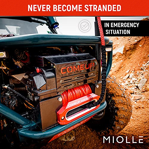 MiolleGear Synthetic Winch Rope Metal Free 3/8" x90' Lab Tested MBS (22500lbs)/WLL-(12000lbs) Pre-streched Cable Rope with 3/8"x24" Soft Shackle Winch Line for 4x4 Off Road Vehicle Jeep Toyota Ford - Image 4