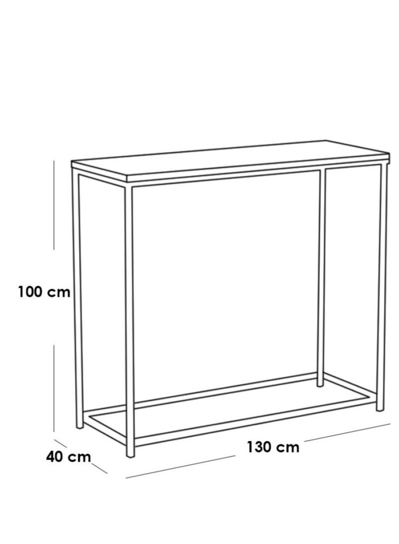 Generic Iron entrance table, marble wood, gold and white MDF - 130 x 40 x 100 cm  - Image 2