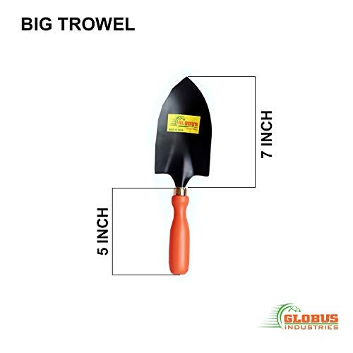 GLOBUS 116 Garden Tool KIT Pack of 6 PCS (Transplanter, Big Trowel, Weeder Fork, Weeder, Cultivator KHURPA 3") - Image 4