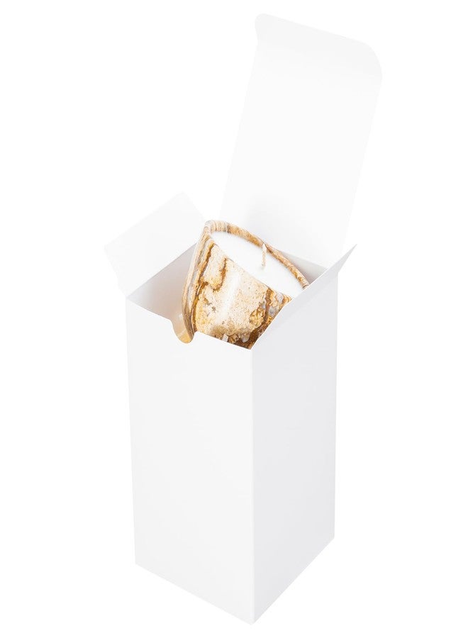 UnicoPak 30 Pack 4x4x6 White Gift Boxes with Lids - Tall Small Gift Boxes for 16oz Mason Jars, Candles, Mugs - Pop-Up Easy Assembly Favor Boxes for Christmas, Wedding & DIY Crafting - Image 1