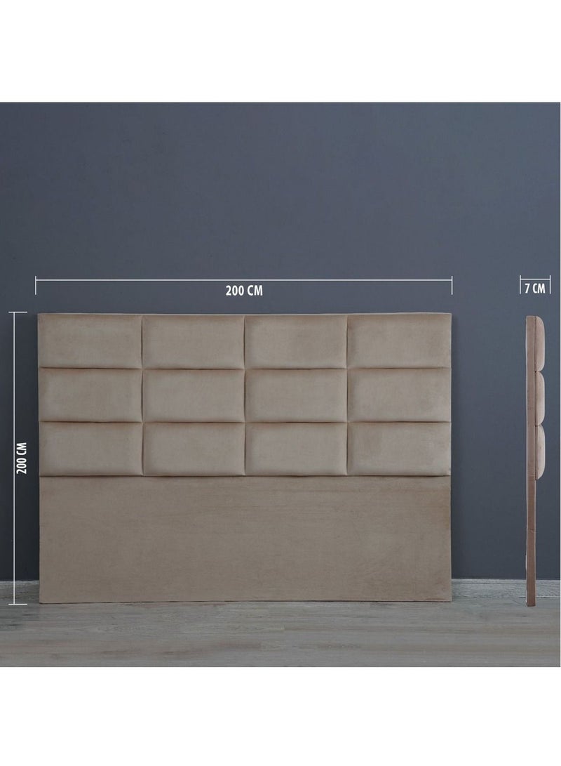Karnak Square Design Upholstered Velvet Bed Frame Bedroom Furniture Strong And Sturdy Modern Design Wooden Bed | Quiet & Comfortable Bed (Super King - 200x200cm, Grey) - Image 5