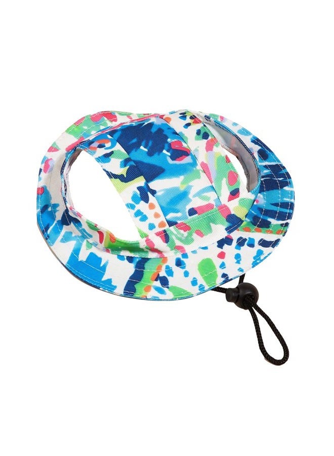 Beistle Cartoon Pattern Dog Hat with Ear Hole Round Brim Dog Puppy Cat Sun Hat Bucket Hat Outdoor Sun Protection Pet Caps for Small Medium Cats Dogs Kitten Multicolor L  - Image 1