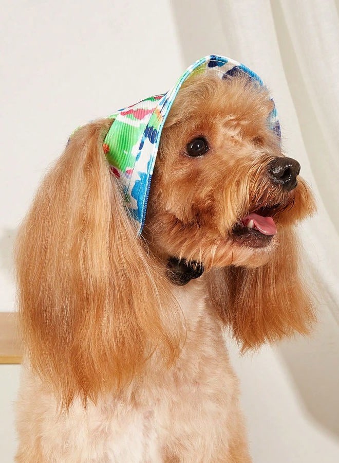 Beistle Cartoon Pattern Dog Hat with Ear Hole Round Brim Dog Puppy Cat Sun Hat Bucket Hat Outdoor Sun Protection Pet Caps for Small Medium Cats Dogs Kitten Multicolor L  - Image 4