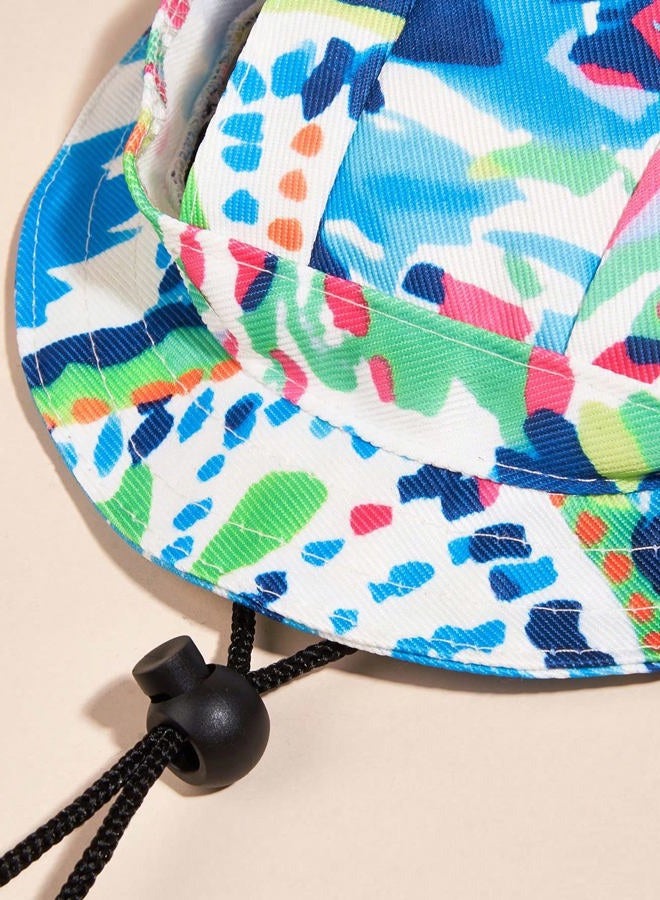 Beistle Cartoon Pattern Dog Hat with Ear Hole Round Brim Dog Puppy Cat Sun Hat Bucket Hat Outdoor Sun Protection Pet Caps for Small Medium Cats Dogs Kitten Multicolor L  - Image 3
