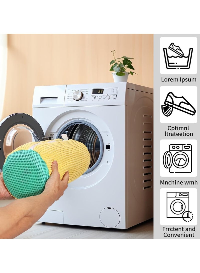 Durable Shoe Washing Machine Bag for All Shoe Types Yellow with Blue Zipper Protective Laundry Bag with Rich Fluff Interior Ideal for Sneakers and Casual Shoes Laundry Wash Bag - Image 5