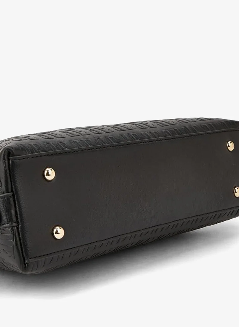 ELLE BLACK Embossed Shoulder Bag With Strap Handle for Women | Best Price UAE