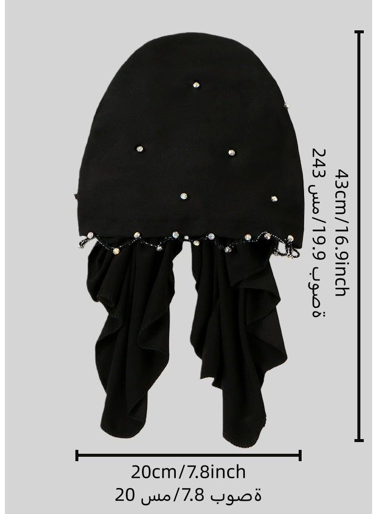 حافة رأس الوشاح مع بائكة لف الشمس شاشة قبعة النساء بونيت المسلمة توربان الفاصوليا قبعة منحنية قبعة تساقط الشعر الرأس - Image 4