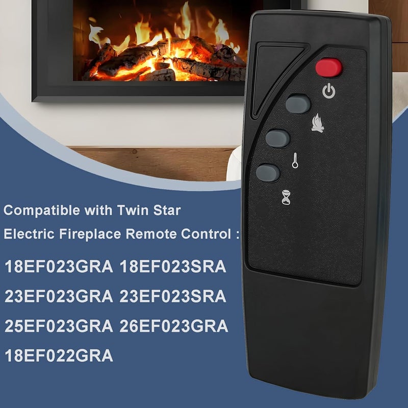 Replacement Remote Control for Twin Star 18EF023GRA 18EF023SRA 23EF023GRA 23EF023SRA 25EF023GRA 26EF023GRA ClassicFlame Classic Flame Electric Fireplace Stove Heater Infrared Remote - Image 3