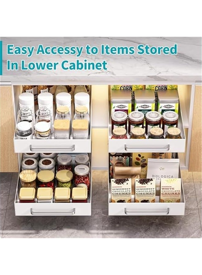 TRASSLE Pull Out Cabinet Organizer 2 Pack, Adhesive Slide Out Drawer For Kitchen Cabinet, Peel And Stick pull out drawers for cabinets, No Screw, No Drilling slide out shelves For Pantry  - Image 5