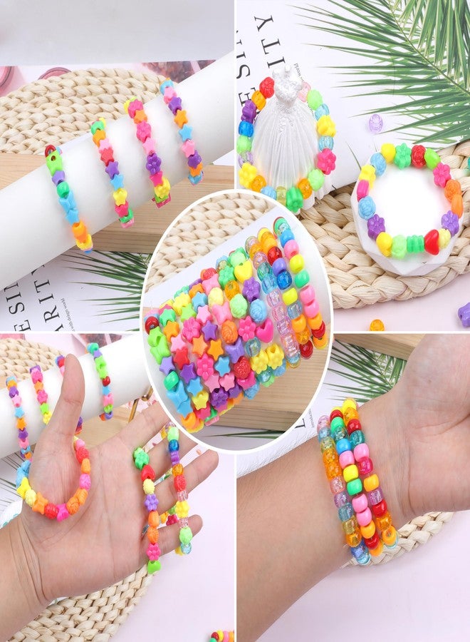 KAKW Plastic Pony Beads, 1000 Pcs, 6x9mm, for Bracelet, Hair Braiding, Friendship Bracelets, Jewelry Making (Multicolour Pony Beads Shapes) - Image 5