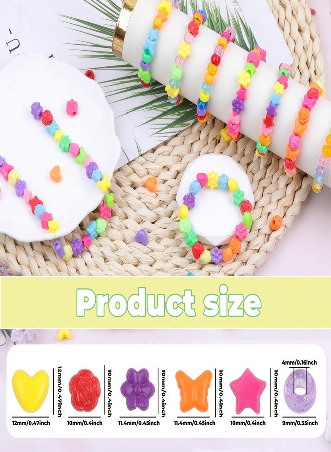 KAKW Plastic Pony Beads, 1000 Pcs, 6x9mm, for Bracelet, Hair Braiding, Friendship Bracelets, Jewelry Making (Multicolour Pony Beads Shapes) - Image 2