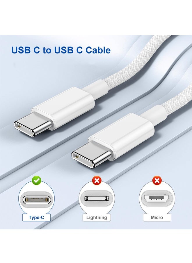 2Pack Type C to Type C Fast Charging Cord for iPhone15,USB C to USB C 6ft Nylon Braided Charger Cable for iPhone17/16/15/MacBook/iPad Air/Mini/Pro/Samsung 23+/23/22+/22 - Image 5
