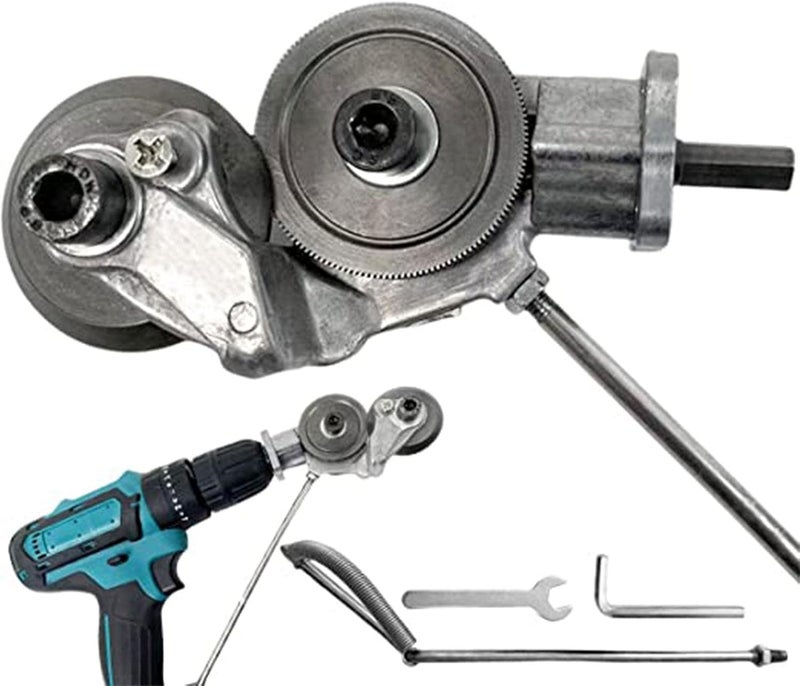 Metal Nibbler Drill Attachment | Drill Attachment Metal Cutter Sheet Metal Cutter Drill Attachment | 2022 New Electric Drill Shears, Portable Double-Headed Sheet Metal Nibbler Cutter - Image 5