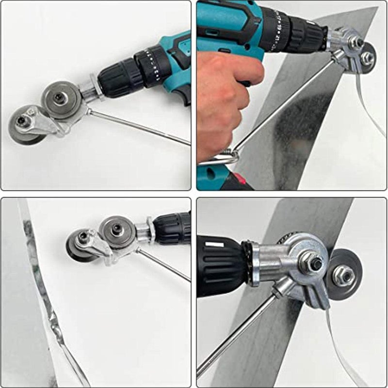 Metal Nibbler Drill Attachment | Drill Attachment Metal Cutter Sheet Metal Cutter Drill Attachment | 2022 New Electric Drill Shears, Portable Double-Headed Sheet Metal Nibbler Cutter - Image 4