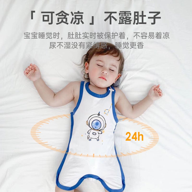 Baby Bellyband Summer Thin Baby Bellyband Belly Belt Leg Summer Male And Female Newborn Toddler Half-Back Sleeping Bellyband - Image 3