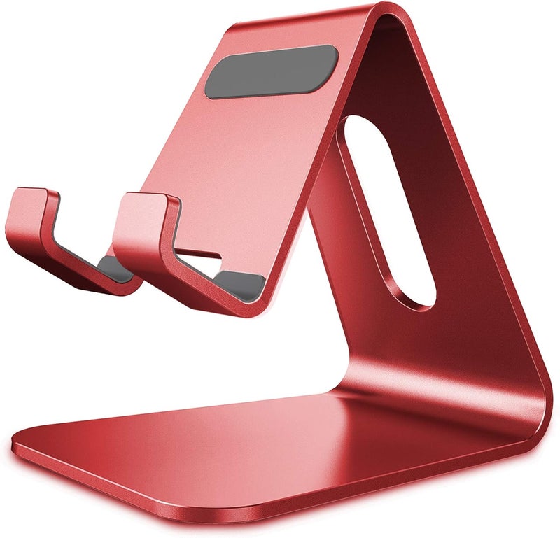 CreaDream Cell Phone Stand, Cradle, Holder,Aluminum Desktop Stand Compatible with Switch, All Smart Phone, iPhone 11 Pro Xs Max Xr X Se 8 7 6 6s Plus SE 5 5s (Red) - Image 1
