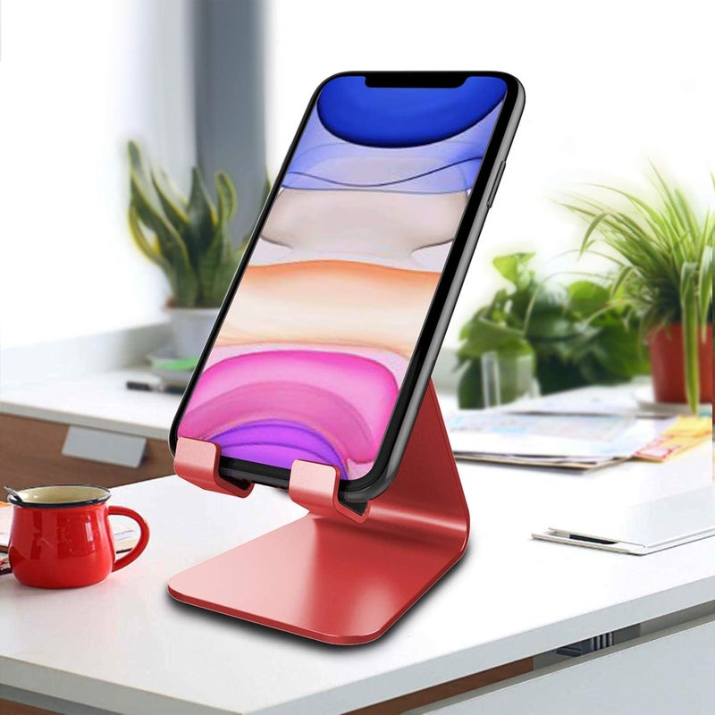 CreaDream Cell Phone Stand, Cradle, Holder,Aluminum Desktop Stand Compatible with Switch, All Smart Phone, iPhone 11 Pro Xs Max Xr X Se 8 7 6 6s Plus SE 5 5s (Red) - Image 3