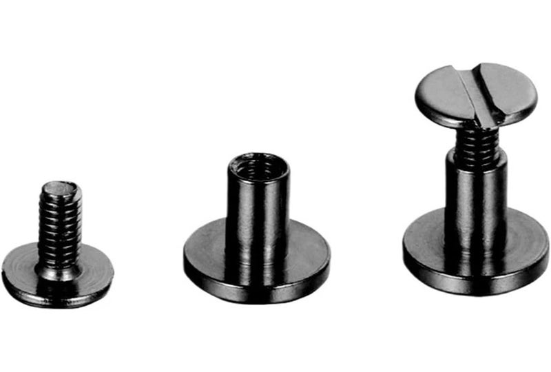 Leather Rivets Metal Flat Head Double Elbow Belt Rivets 6 5mm Ash Black 80 Sets - Image 1